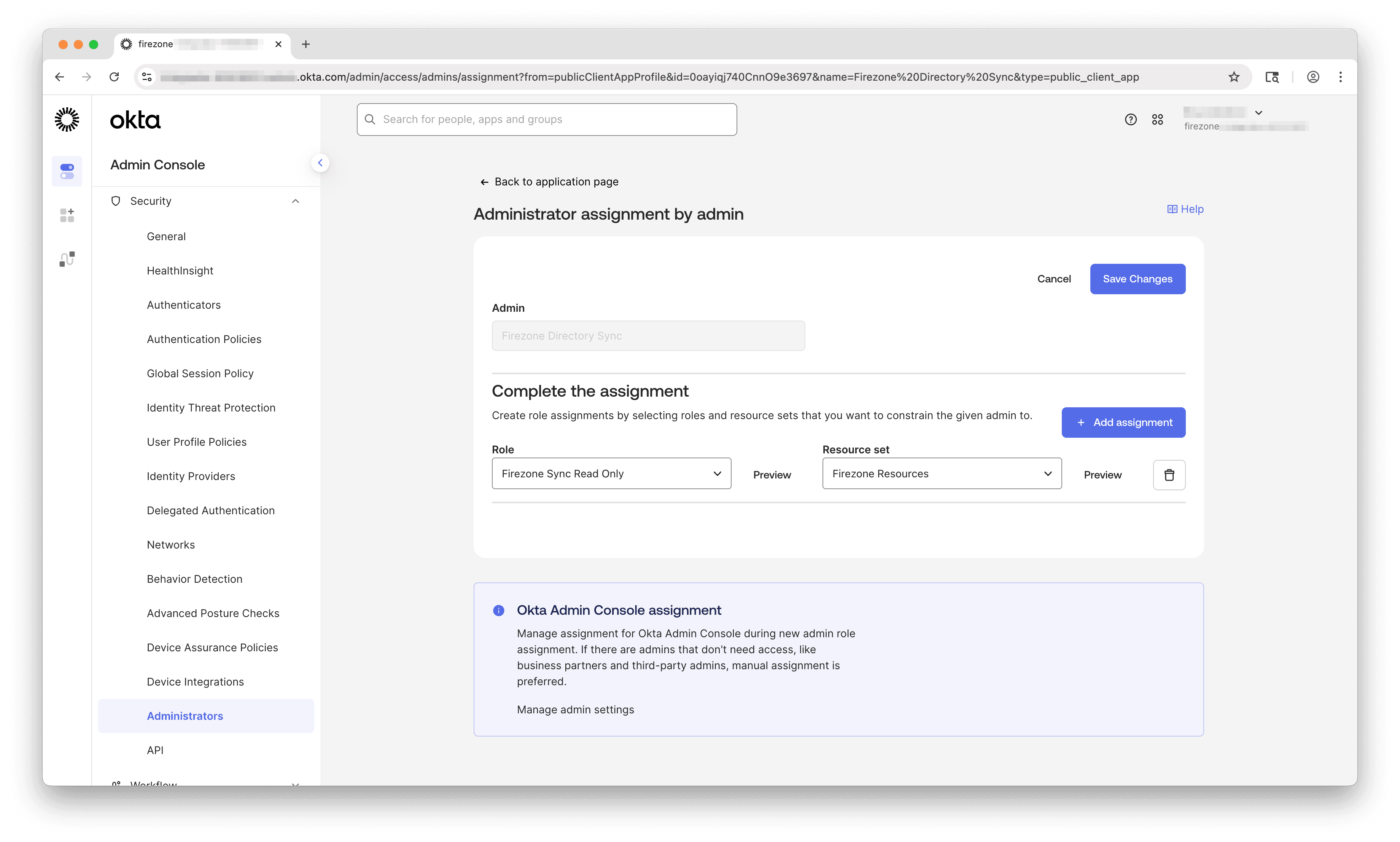 Okta new app integration assign role